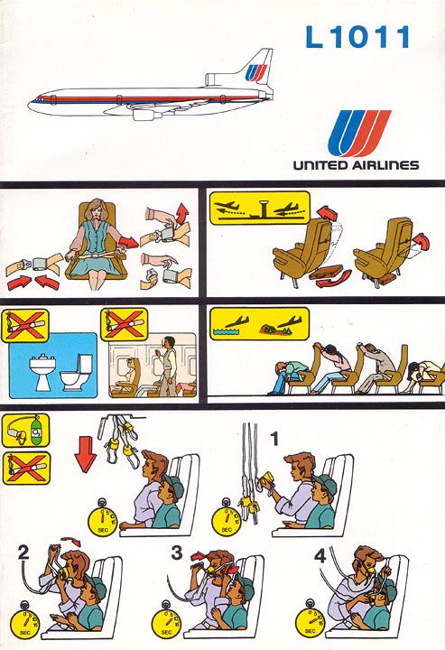 united airlines lockheed l-1011 safety card (With images) | United ...