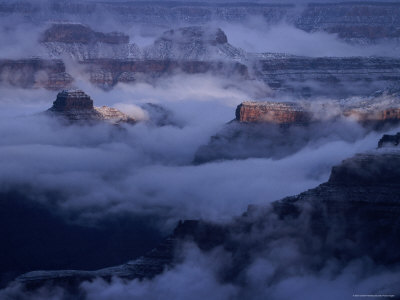 Cloudy, Winters Morning on the South Rim, Grand Canyon National Park, Arizona