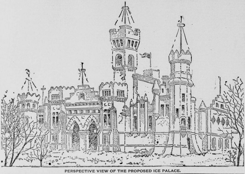 View of Proposed Ice Castle Nov 8, 1885