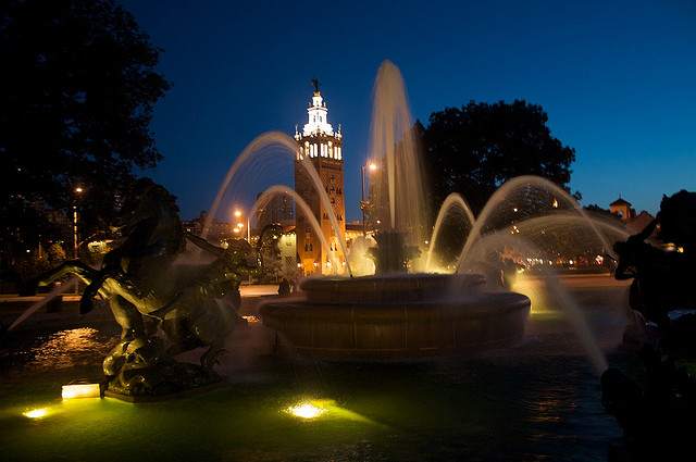 Horse and Native American Fountain