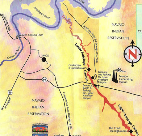 Map of Antelope Canyon