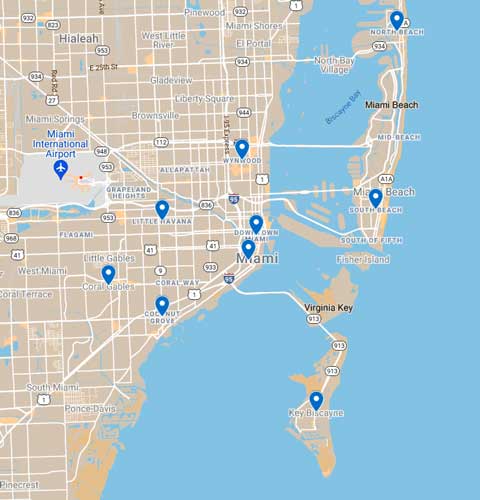 Miami Map Best Areas to Stay