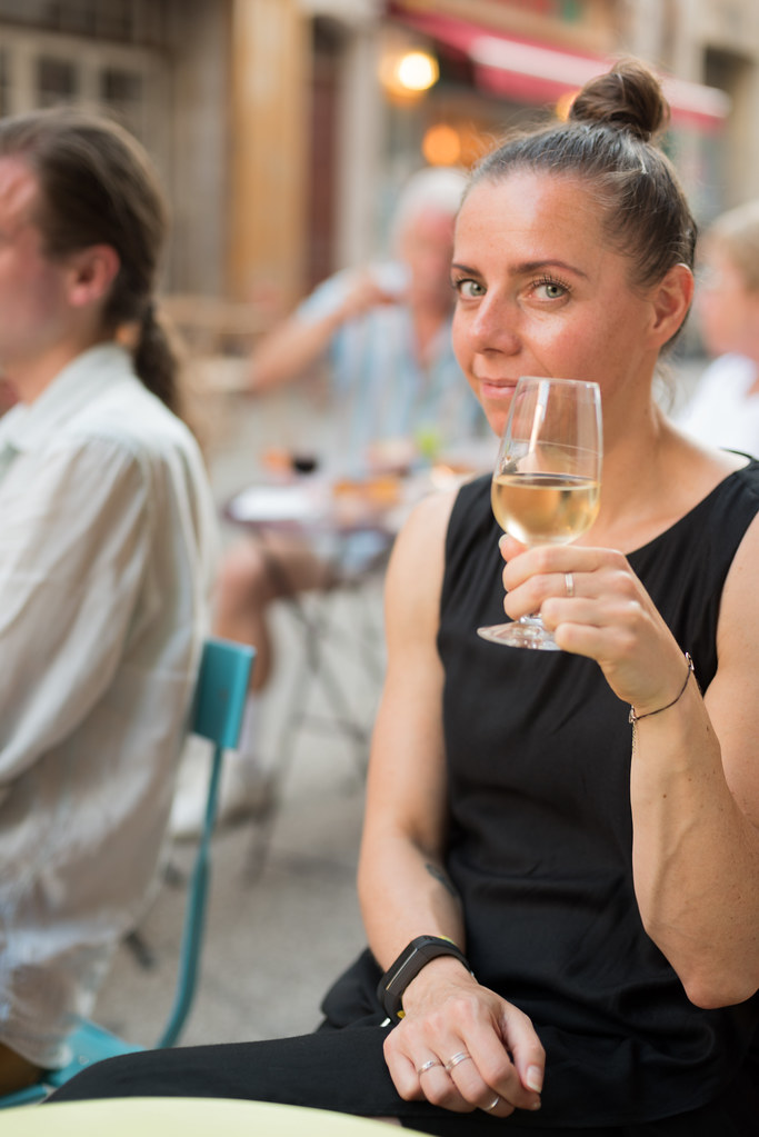 Eralda drinking wine // Trip to France - Sète