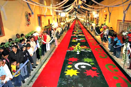 Huamantla sawdust carpet