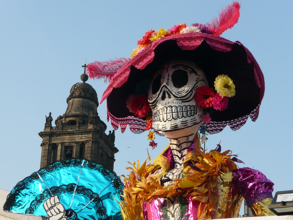 Giant Calavera de la Catrina in the Zocalo